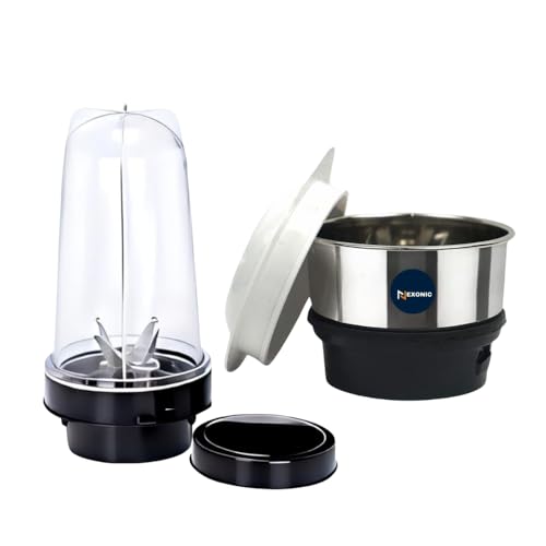 Image of Heavy Quality Chutney180 ML for All mixer Grinder & Unbreakable bullet mixer grinder set with a versatile bullet mixer juicer 500 mL universal 4-teeth coupler,2-slot compatible.