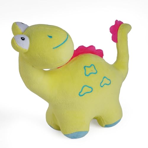 Image of Fuzzbuzz Huggable Cuddly Bary Dino Plush Soft Toy for Kids, Cute Yellow Dinosaur Stuffed Animal, Soft and Huggable, Safe for Boys and Girls, 26 cm, Perfect Birthday or Playtime Gift