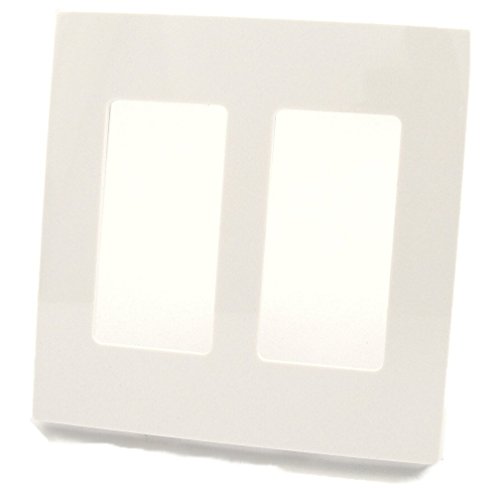 Leviton 80309-SW 2 Pack 2-Gang Decora Plus Screwless Snap-On Wallplate, White