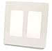 Leviton 80309-SW 2 Pack 2-Gang Decora Plus Screwless Snap-On Wallplate, White