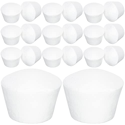 SEWACC Foam Cupcake Dummies 20pcs Foam Cupcake Foam Cake Model White Polystyrene Cupcake Foam Modelling Mould Small Cake Model Props for Wedding Decoration Craft Foam Ball