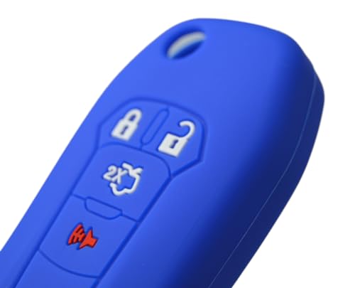 Image of Silicone Rubber Key Fob Cover Protector for Ford Fusion Explorer (Flip Key) N5F-A08TAA 164-R7986 5924003 4 Button Remote Control