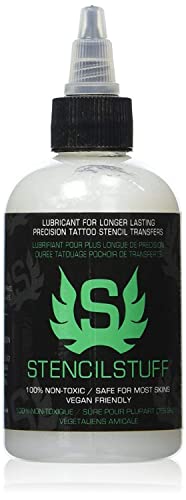 Stencil Stuff Tattoo Transfer Solution – Long-Lasting, Vegan-Friendly, Easy Application & Removal – 4 oz Bottle
