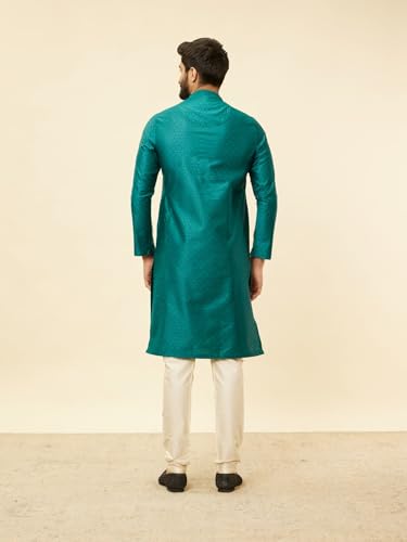 Manyavar Men Art Silk Self Design Kurta Pyjama Set4