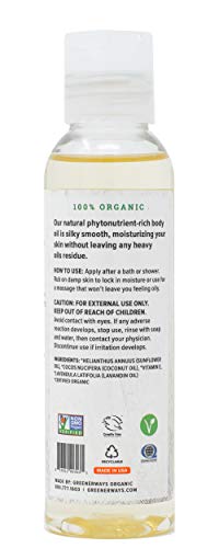 Greenerways Organic Destress Body Massage Oil - Usda Certified - Skin Moisturizing Oil For Glowing Skin - Anti-Aging Skin Care - Professional Therapeutic Massaging Oil - 4 Oz / 120 Ml #TOP1