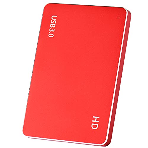 External Hard Drive 1TB 2TB,Slim External Hard Drive Portable Storage Drive Compatible with PC, Laptop and Mac A3(2TB Red)