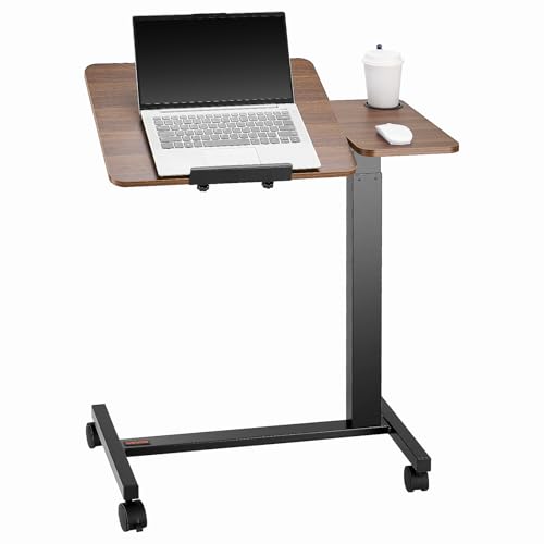 VEVOR Überbetttisch mobiler Beistelltisch mit klappbarer Schreibtischplatte, höhenverstellbarer &...