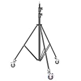 Neewer 8.5ft/2.6m Heavy-Duty Light Stand with Casters, Adjustable Aluminum Alloy Tripod Stand, Photography Wheeled Base Stand for Photo Studio Softbox, Monolight and Other Photographic Equipment