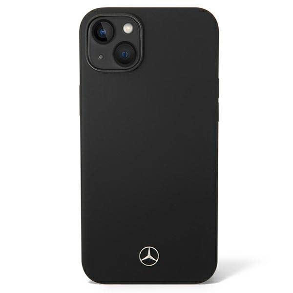 【Mercedes Benz】iPhone 14 case black iPhone 14 Pro Max - Leather Black Case With Perforated Black