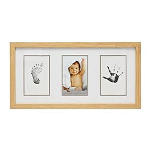 Kate & Milo Babyprints Newborn Handprint and Footprint Baby Frame Kit, Gender-Neutral Baby Keepsake, Classic Wooden…