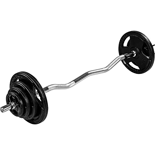 MOVIT SZ Curlset PRO, Curlstange mit Gummierten Gusseisen Hantelscheiben,...