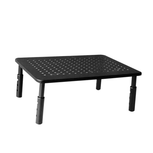 Support écran PC réglable noir avec rehausseur bureau ventilé et rangement stable - 2