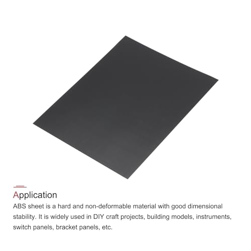 Image of MECCANIXITY Black ABS Plastic Sheet 10 x 8 x 0.03 Inch for Building Model, DIY Crafts, Panel, Pack of 1 Pcs