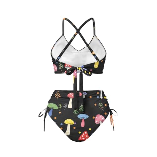 Traje de baño de 2 piezas Plum Skull Bloom biquini estampado floral playa 3