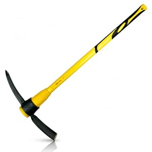 Xforst Spitzhacke groß – Kreuzhacke 93 cm | 3,6 kg Profi-Spitzhacke mit Fiberglasstiel – Hackseite & Spitze für steinige Böden – Garten, Landschaftsbau & Baustelle PF36#