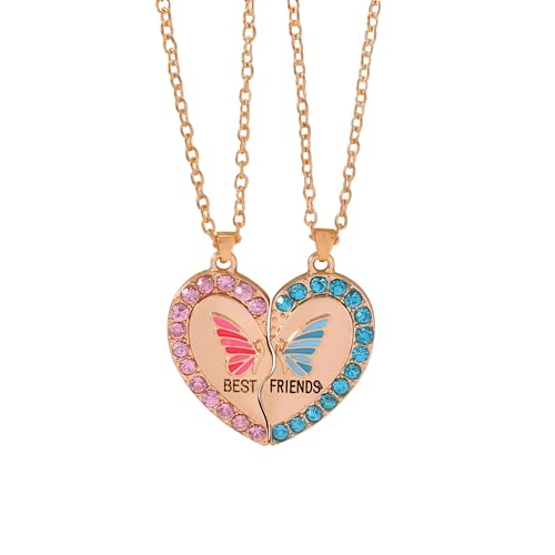 Collier magnétique en argent 925 demi-coeur pour couple