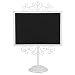 MyGift Stylish Vintage White Metal Frame Semi-Permanent Chalkboard Display Sign Stand