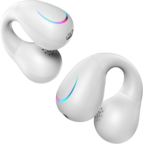 ZIDOXING Open Ear Headphones Bone Conduction Headphones Clip On Earbuds Bluetooth 5.3 Wireless...