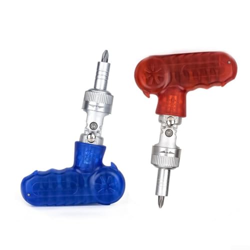 Embout de tournevis à cliquet 10 en 1 avec poignée magnétique pour une fixation sûre et une utilisation facile (bleu)