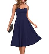 Zattcas Womens 2025 Spring Summer Sleeveless Midi Sundress A Line Flowy Wedding Guest Cocktail Pa...