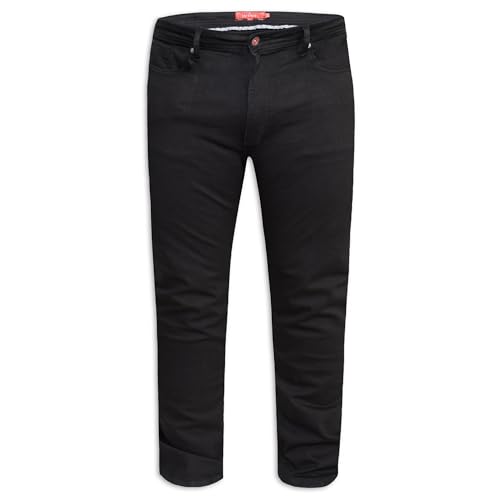 Image of D555 Duke Mens Kingsize Relaxed Comfort Tapered Fit Stretch Jeans with Black 52 Waist Short Leg (Claude)
