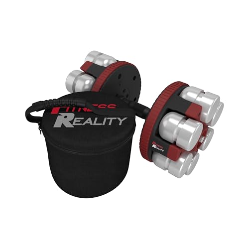 Fitness Reality Single Adjustable Dumbbells 10-45 Pounds, 3 lbs increments, Adjustable Weight Kettlebell Bag