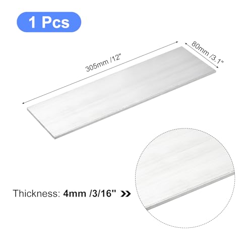 Image of uxcell Square Aluminum Flat Bar, 3 /16 inch Thick 3.1 inch Width 12 inch Length Square Aluminum Bar 6061 Aluminum Flat Plate, 4 x 80 x 305mm T6511 Solid New Mill Stock for Industrial Building