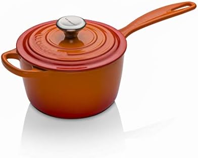 Le Creuset Signature Enamelled Cast Iron Saucepan With Anti Drip Pouring Lip and Vented Lid, For All Hob Types, 16 cm, 1.2 Litres, Volcanic, 211811609