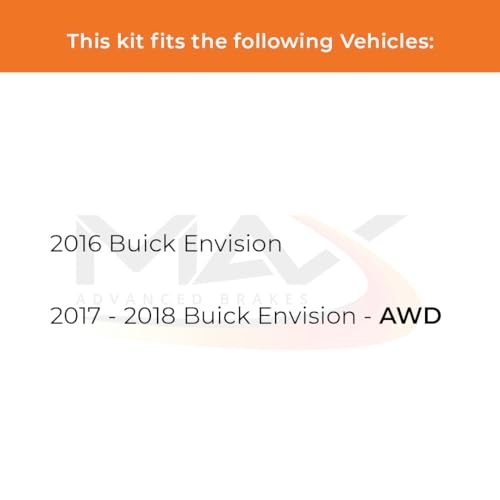 Image of Max Advanced Brakes Front & Rear Brake Kit Compatible With 2016 2017 2018 Buick Envision AWD Replacement Geomet Coated OE Disc Brake Rotors and Ceramic Brake Pads