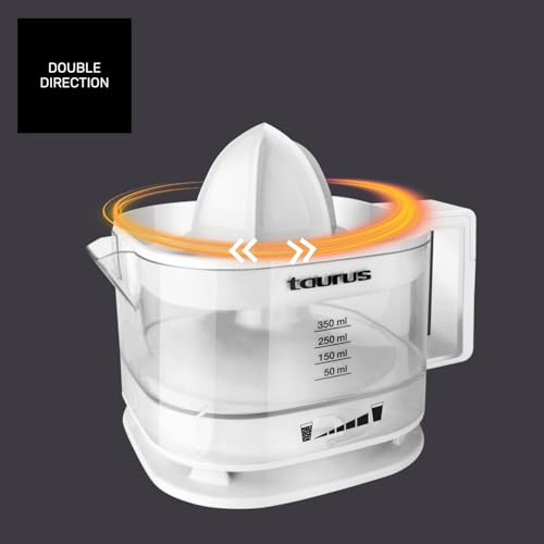 Miniatura 3 de Taurus Exprimidor Eléctrico Tc-350, 25w, Zumo Cítricos, Filtro Pulpa Ajustable, Jarra Transparente 350ml, Sin Bpa, Desmontable, Doble Sentido Rotación, Lavavajillas, Base Antideslizante, Blanco