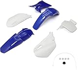 Kojem Plastic Kit Side Cover Fairing Fender Body Work Set Compatible with Yamaha YZ85 2002-2014 Dirt Bike (blue & white)