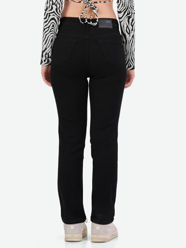 Image of FCK-3 Stretchable Denim High Rise Straight Fit Full Length Classic Jeans for Women