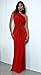 Memoriesea Women's Elegant Sleeveless One Shoulder Bodycon Evening Cocktail Maxi Dress Red