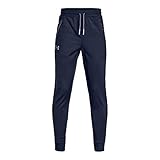 Under Armour Boys' Pennant 2.0 Jogger Sweatpants, Zipper Hand Pockets, Soft & Comfortable, Midnight Navy, 7