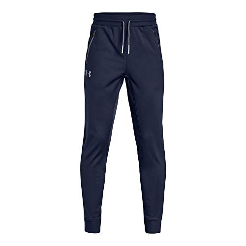 Under Armour Boys' Pennant 2.0 Jogger Sweatpants, Zipper Hand Pockets, Soft & Comfortable, Midnight Navy, 7