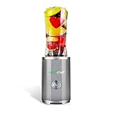 NutriChef Cordless Personal Portable Blender - Professional 300ml Wireless Travel Mini Blender, Electric Shaker Bottle Protein Shakes/Smoothies Maker w/Built-in Rechargeable Battery - NCBL100RC