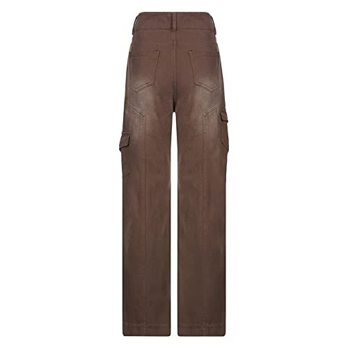 LULER Gespleten kleur gescheurde lange broek vrouwen bijpassende casual broek met hoge taille O damesbroek flanel - Afbeelding 4