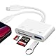 Flintronic 3 in 1 Speicherkartenleser, SD Kartenleser USB C SD Card Reader, Kartenlesegerät mit Micro SD/SD/USB OTG Adapter, Lightning & USB C SD Kartenleser, SD-Karten Adapter für iPhone/iPad/MacBook