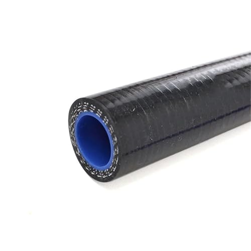 Manguito Turbo Manguera de refrigerante de silicona, 1 metro de longitud, diámetro interior del tubo del intercooler: 16 mm, color rojo, azul y negro. manguera de intercooler(Black)
