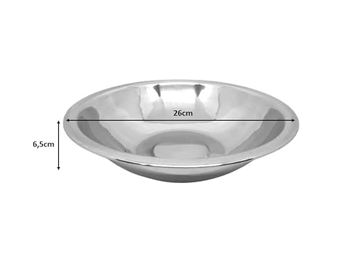 Kit Aço Inox 3 peças Escorredor de Macarrão, Arroz e Bowl 24cm - Mundial Import