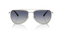 Michael Kors MK1155 Whistler Sunglasses, Shiny Silver/Blue Gradient, 58 mm