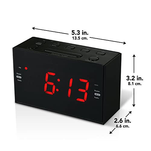 Rca Alarm Clock Radio With Noaa Weather Alerts – Digital Clock With Alarm And Snooze, Am/Fm/Weather Band Radio, Dimmable Display, Ac Powered (Rcdw10) , Black #TOP4