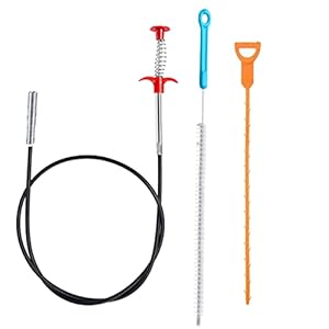 Drain Unblocker Tools Spring Pipe Dredging Tool 3Pcs 160mm Sink Unblocker Tool Plug Unblocker Drain Hair Clog Remover…