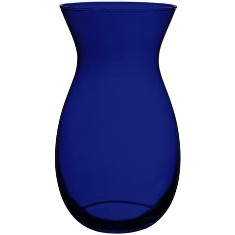 Floral Supply Online - Home Decor Vase and Flower Guide Booklet - Decorative Glass Flower Vase for Floral Arrangements, Weddings, Parties, and Office Decor. (Cobalt Blue) Cover