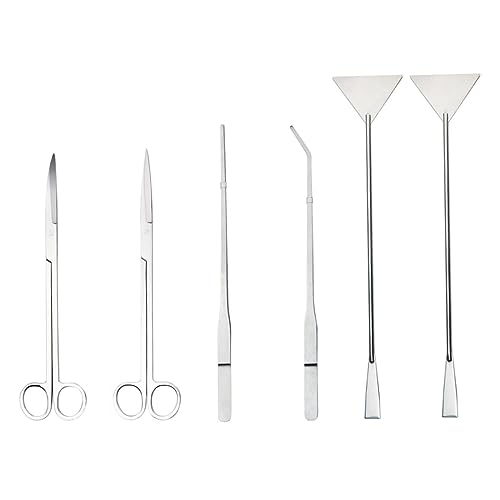 Yardwe Stainless Steel Aquarium Tool Set Plant Tweezers Scissors Cleaner for Fish Tank