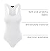 Racerback Tank Top Bodysuits Sleeveless Sexy V-Neck Cotton Jumpsuits White L