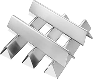 Denmay 7636 38, 8cm Flavorizer Bar Ersatzteile für Weber Spirit I & II E/S-310 320 330 (mit vorderen Brennerknöpfen), Spirit E310 S310 E320 S320 E330 S330, Edelstahl Heizplatten Aromaschienen 5 Pack