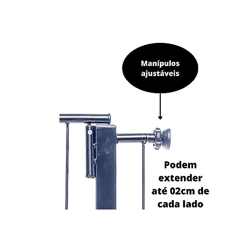 Portão Cães Proteção Grade Limitar Espaço Porta Vão 60cm Segurança Escada Mod. Clássico Studio Flat