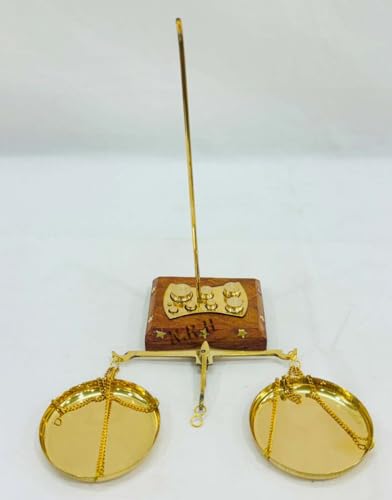 Báscula Antigua Tarazu de Latón y Madera 8 Pulgadas miniatura 4