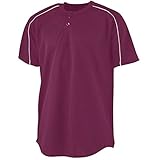 Augusta Sportswear Jungen Youth Wicking Two-Button Baseball Jersey L Maroon/White Hemd, Kastanienbraun/Weiß, Groß
